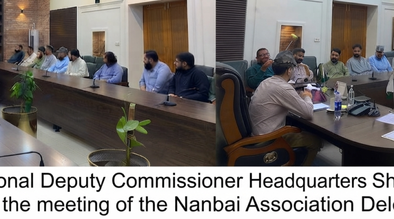 ADC Headquarters Shabir Hussain Butt addressing the district administration meeting.