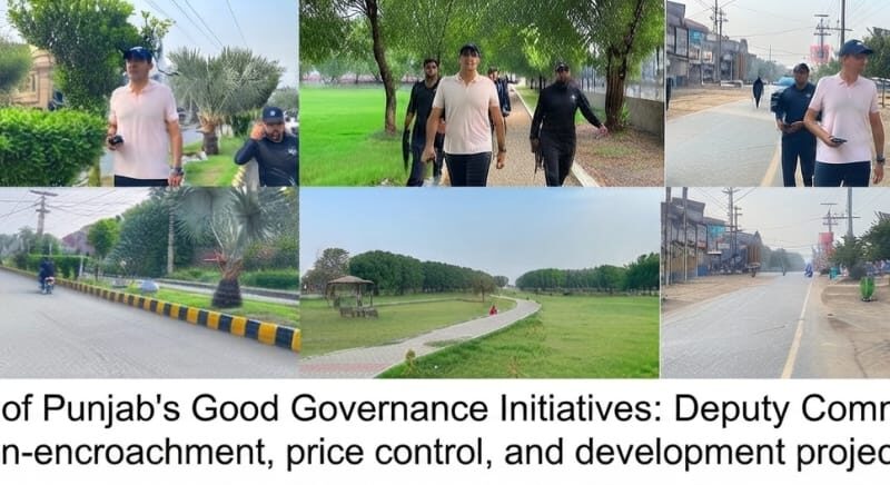 Deputy Commissioner Gujranwala Naveed Ahmed inspecting cleanliness and development works.
