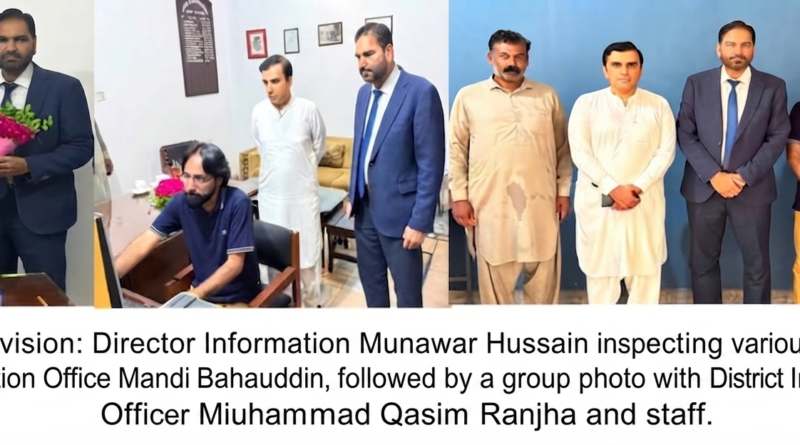 Director Information Munawar Hussain visiting the District Information Office Mandi Bahauddin.